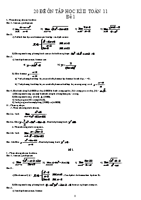 20 Đê ôn tâp hoc ki II môn Toan 11